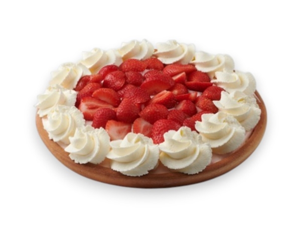 VERSE AARDBEIENVLAAI MET SLAGROOM